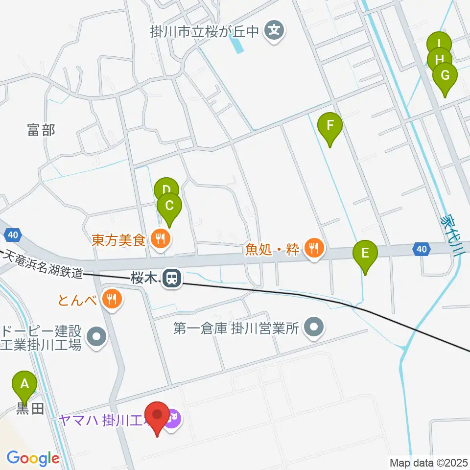 ヤマハピアノサービス掛川センター周辺の駐車場・コインパーキング一覧地図