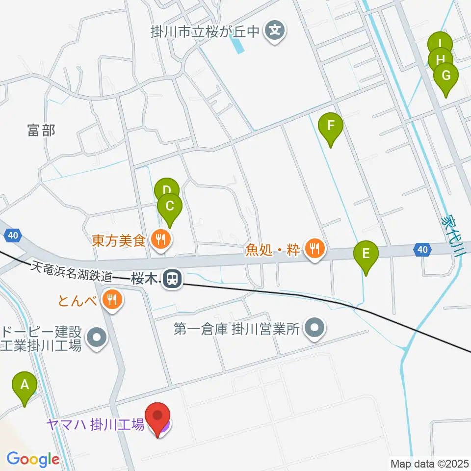 ヤマハピアノサービス掛川センター周辺の駐車場・コインパーキング一覧地図