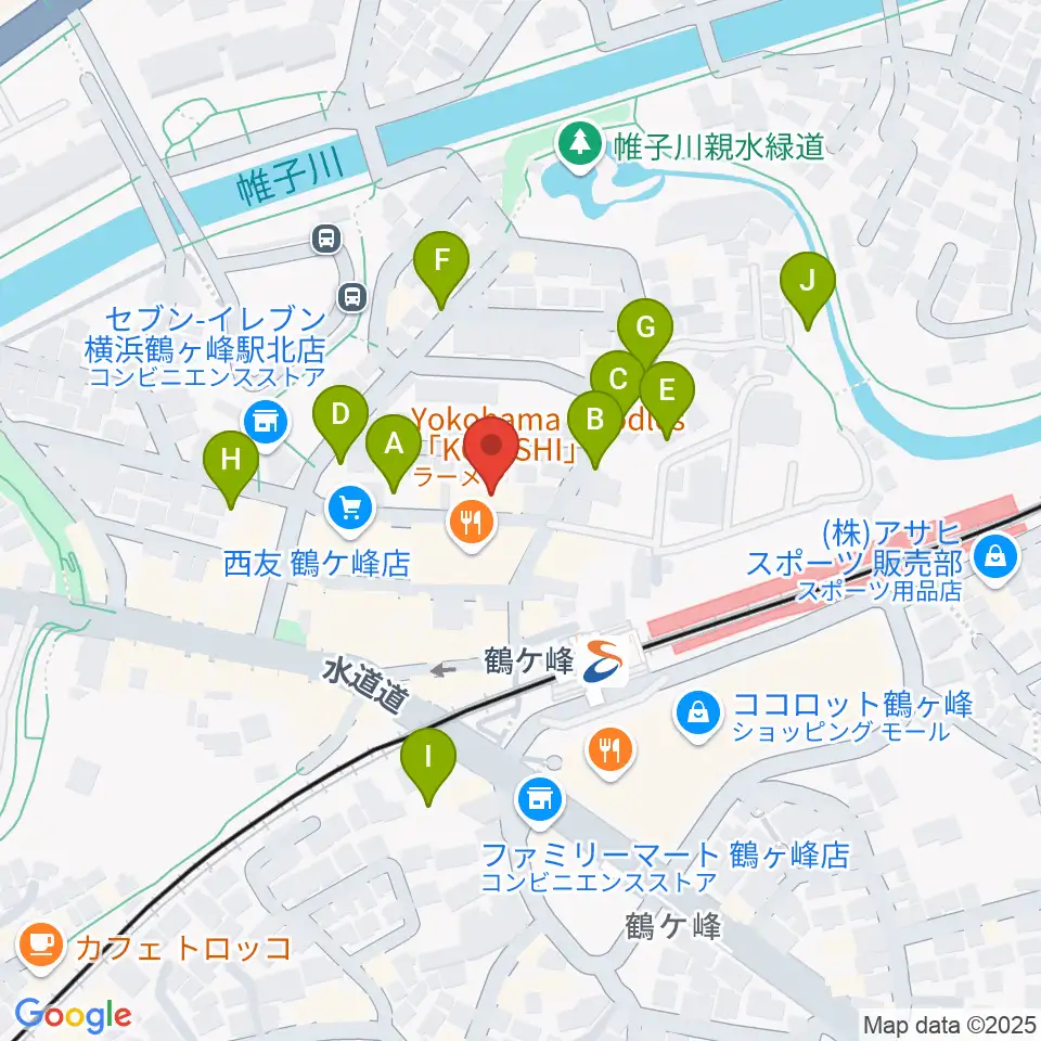 鶴ヶ峰センター ヤマハミュージック周辺の駐車場・コインパーキング一覧地図