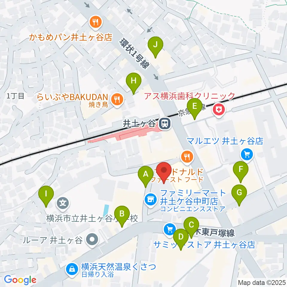井土ヶ谷センター ヤマハミュージック周辺の駐車場・コインパーキング一覧地図