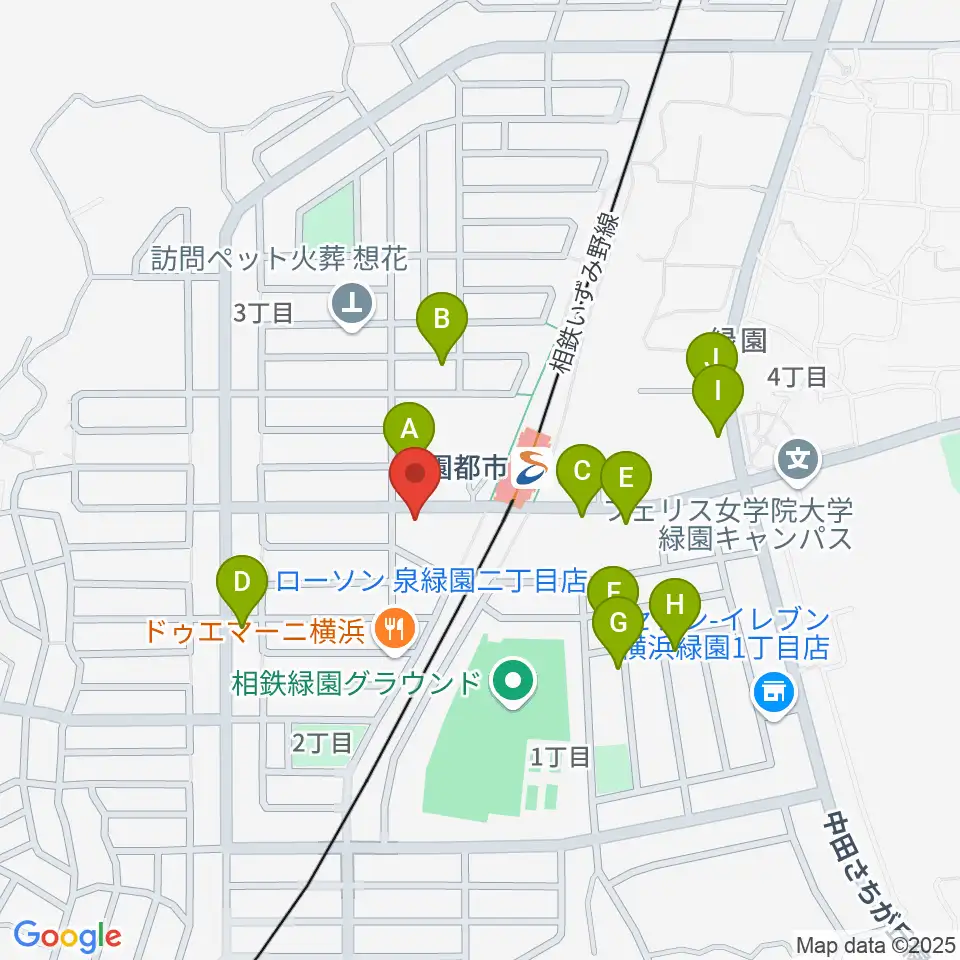 緑園都市センター ヤマハミュージック周辺の駐車場・コインパーキング一覧地図