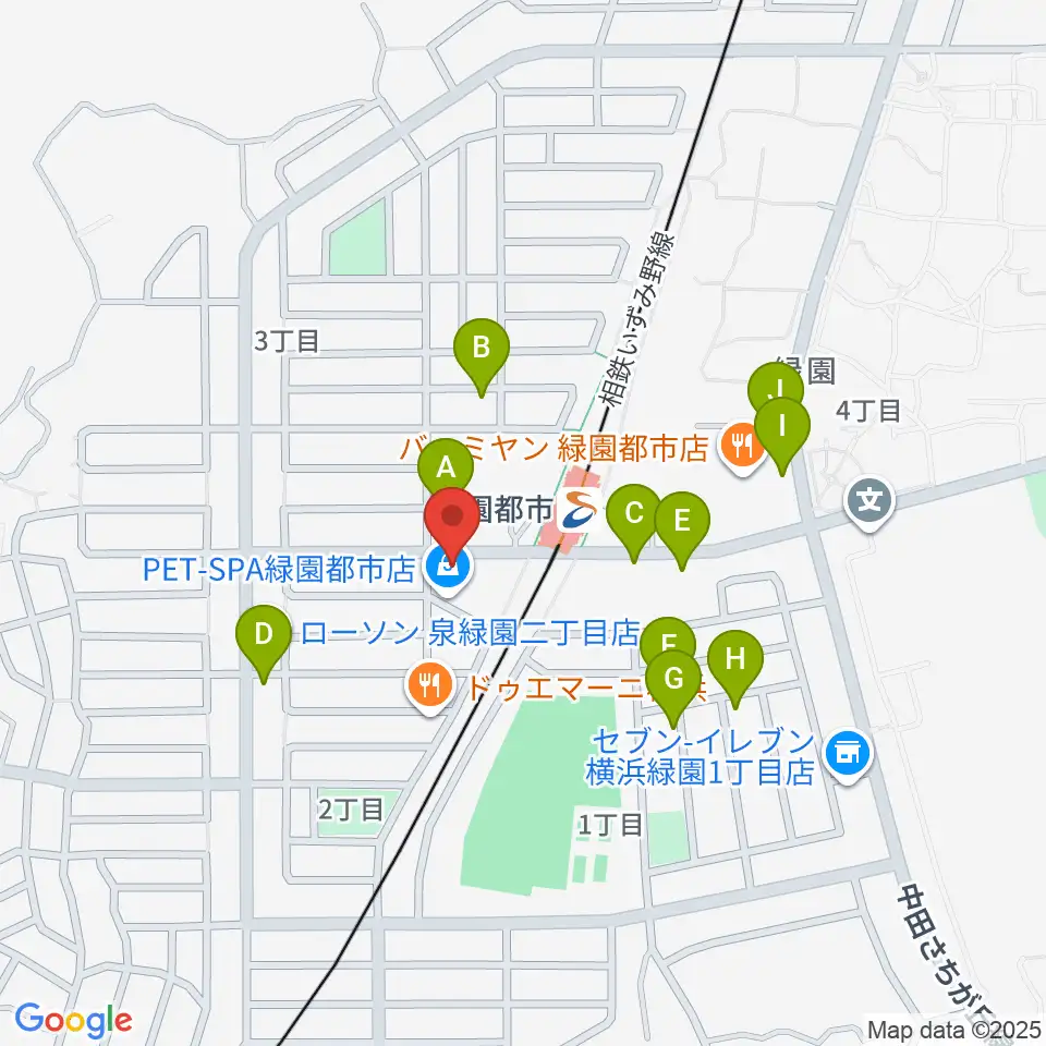 緑園都市センター ヤマハミュージック周辺の駐車場・コインパーキング一覧地図