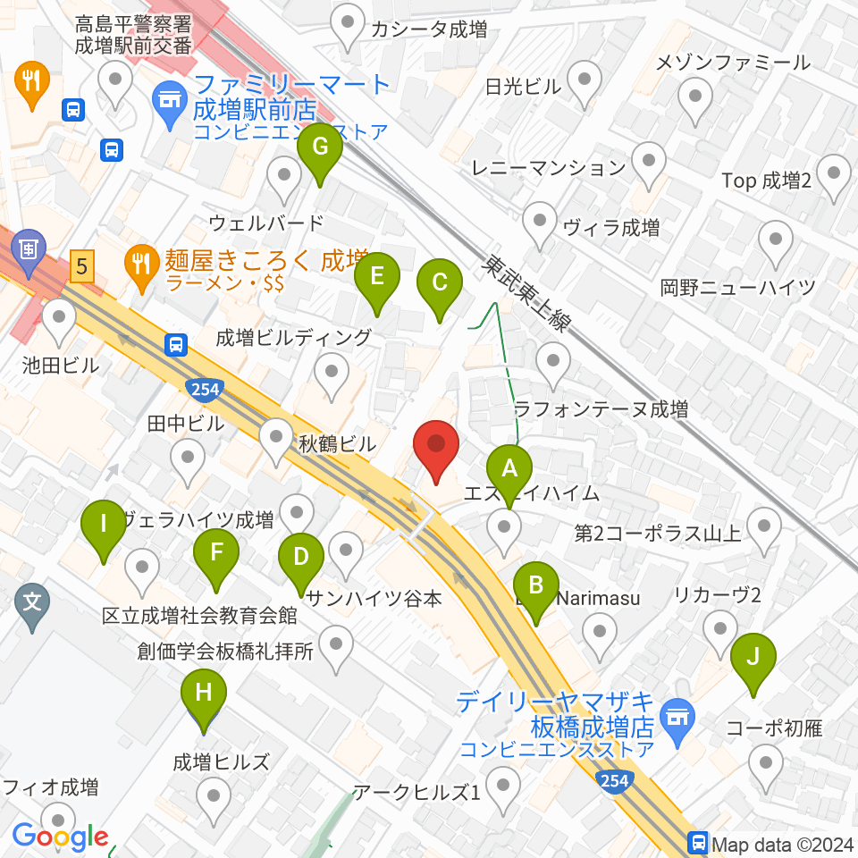 ローズマリーミュージックスクール成増教室周辺の駐車場・コインパーキング一覧地図