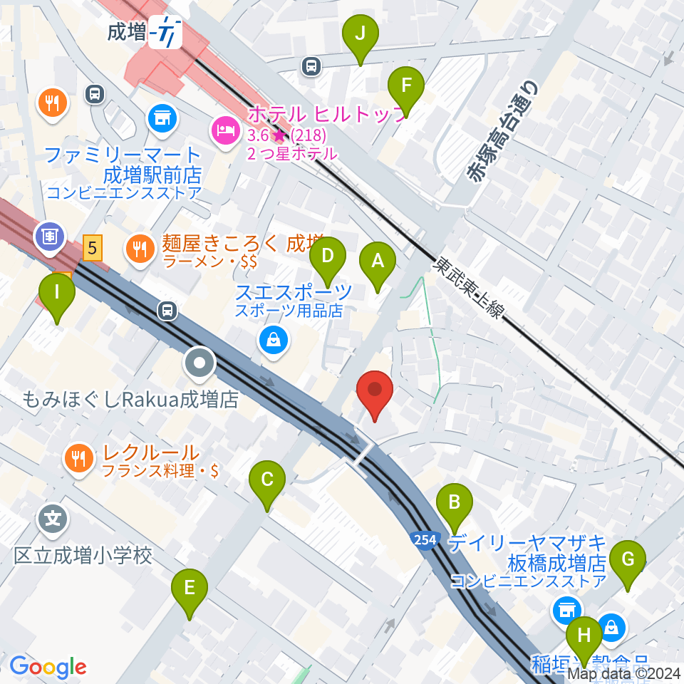 ローズマリーミュージックスクール成増教室周辺の駐車場・コインパーキング一覧地図