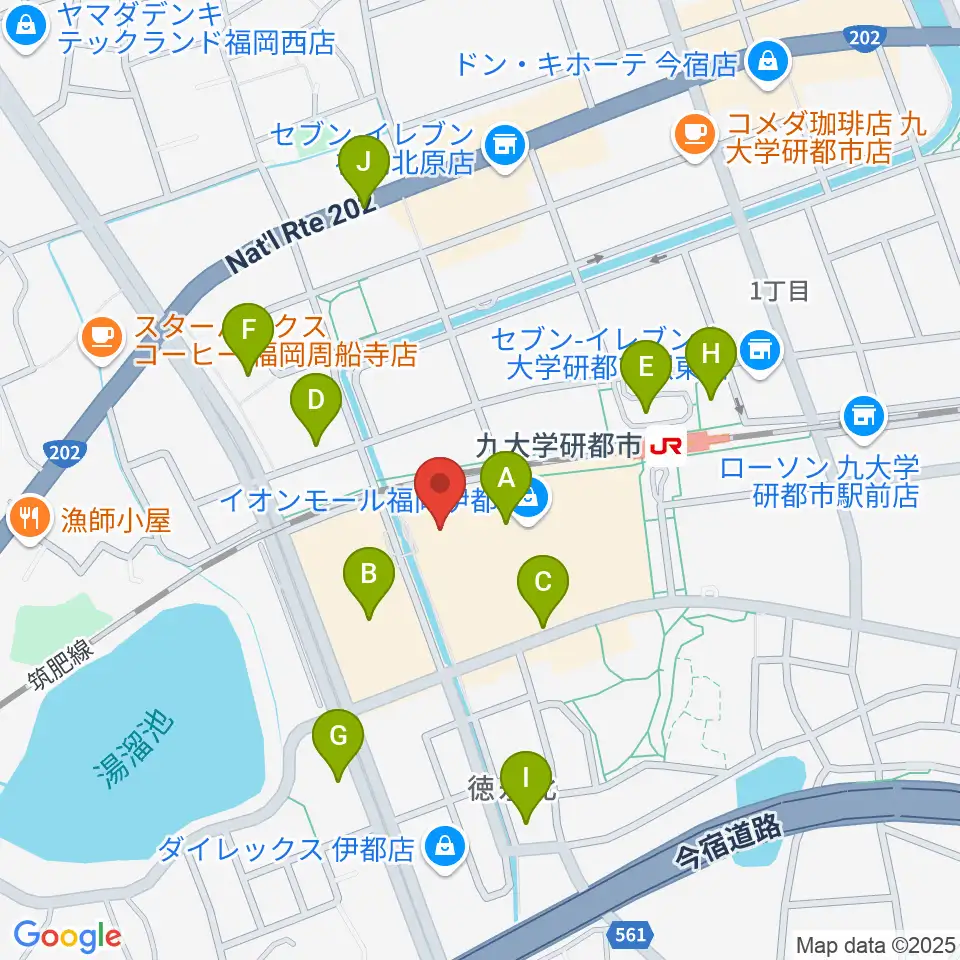 ヨシダ楽器イオン福岡伊都店周辺の駐車場・コインパーキング一覧地図