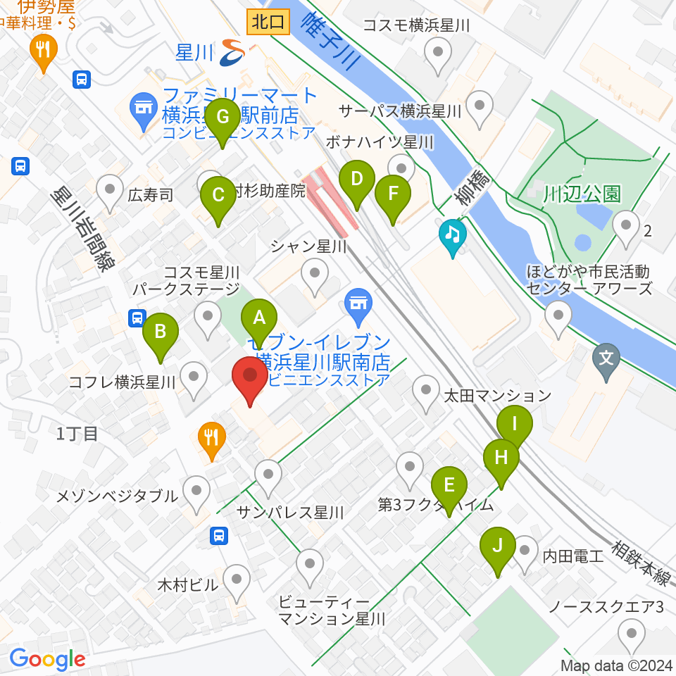 星川センター ヤマハミュージック周辺の駐車場・コインパーキング一覧地図