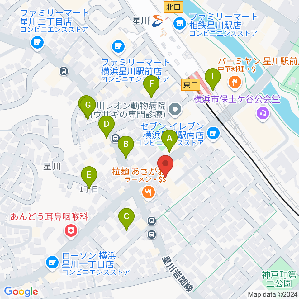 星川センター ヤマハミュージック周辺の駐車場・コインパーキング一覧地図