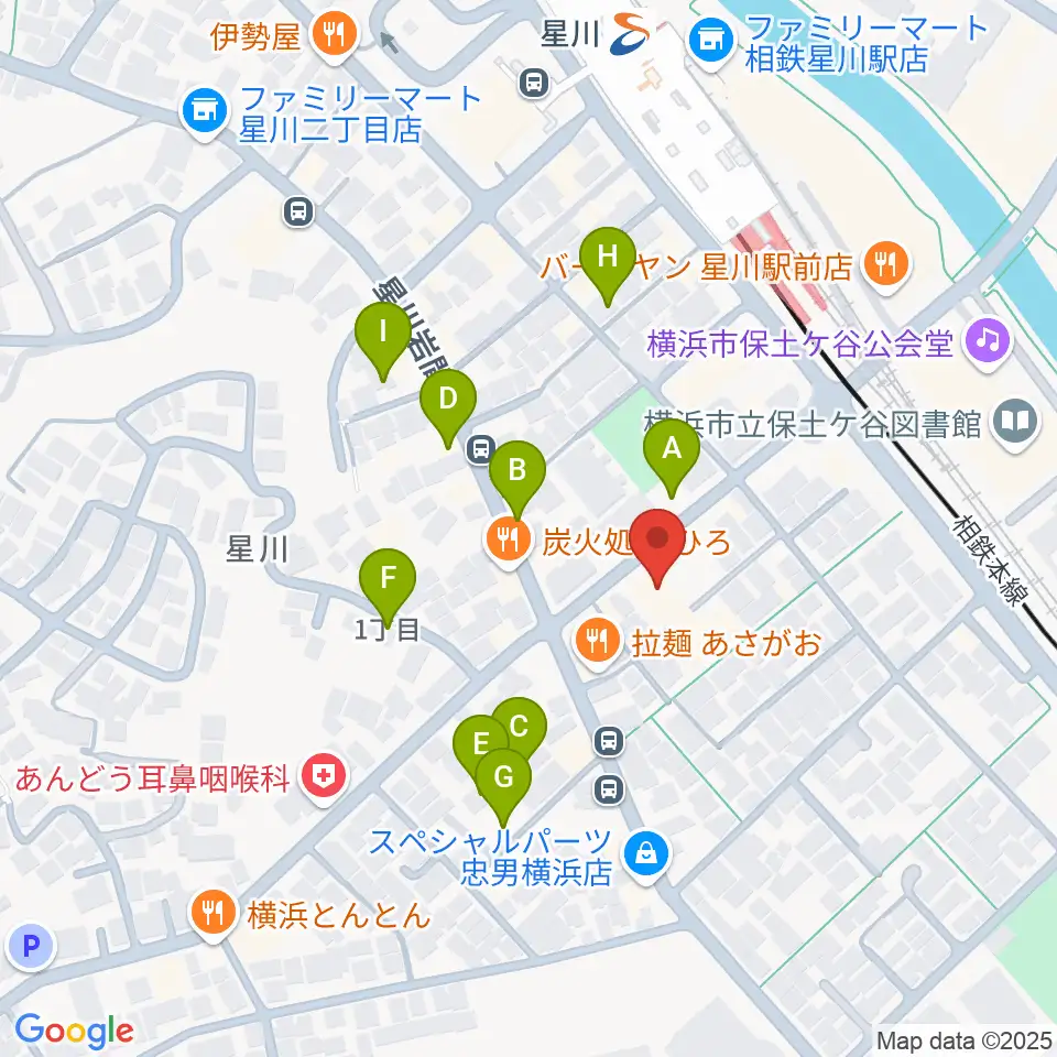 星川センター ヤマハミュージック周辺の駐車場・コインパーキング一覧地図