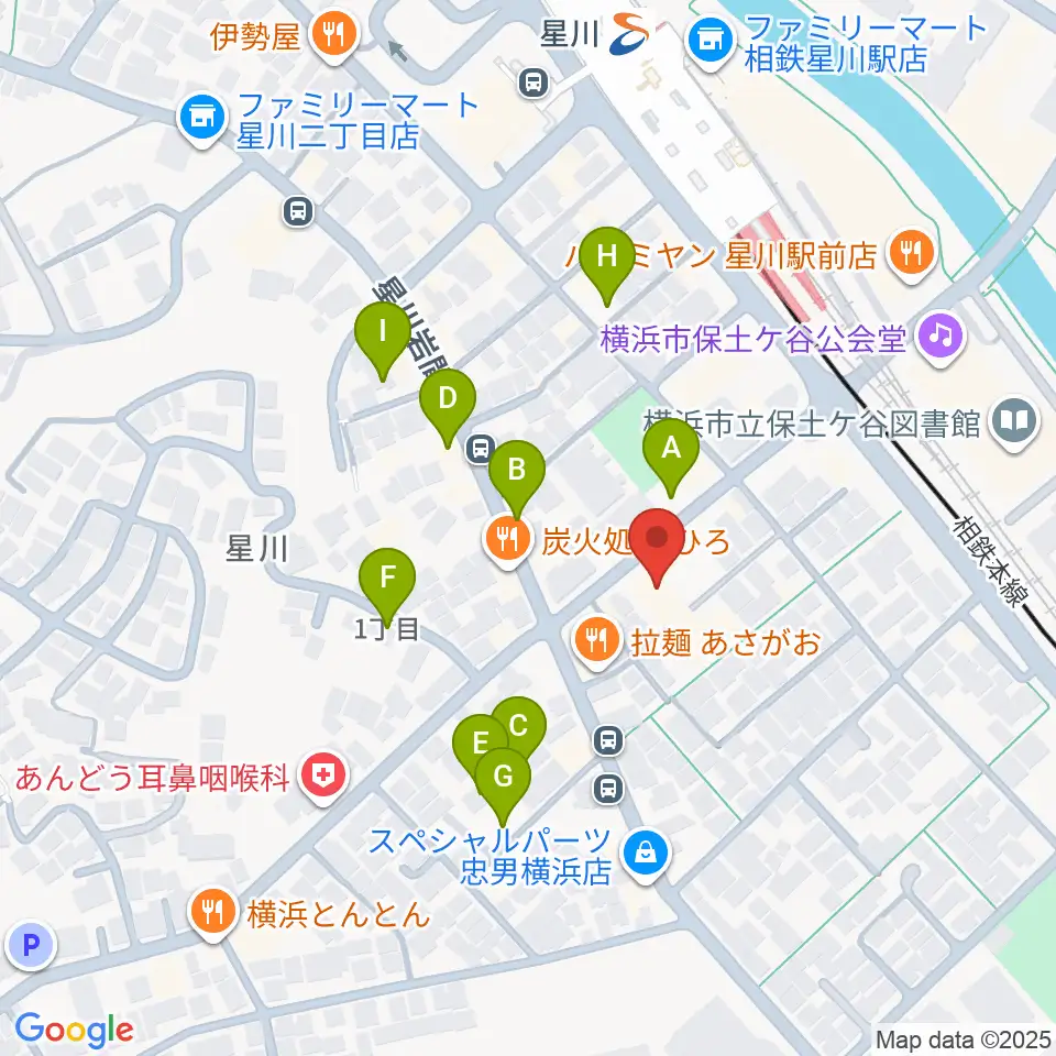 星川センター ヤマハミュージック周辺の駐車場・コインパーキング一覧地図