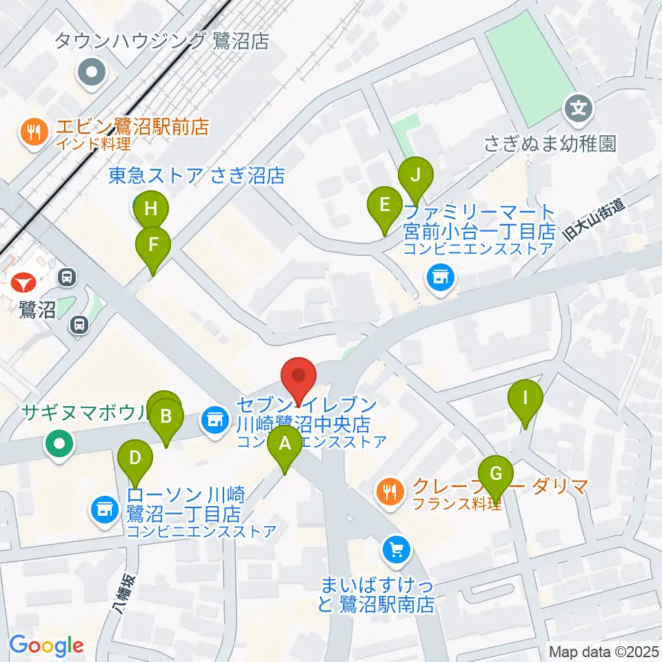 ミュージックスクール鷺沼 ヤマハミュージック周辺の駐車場・コインパーキング一覧地図