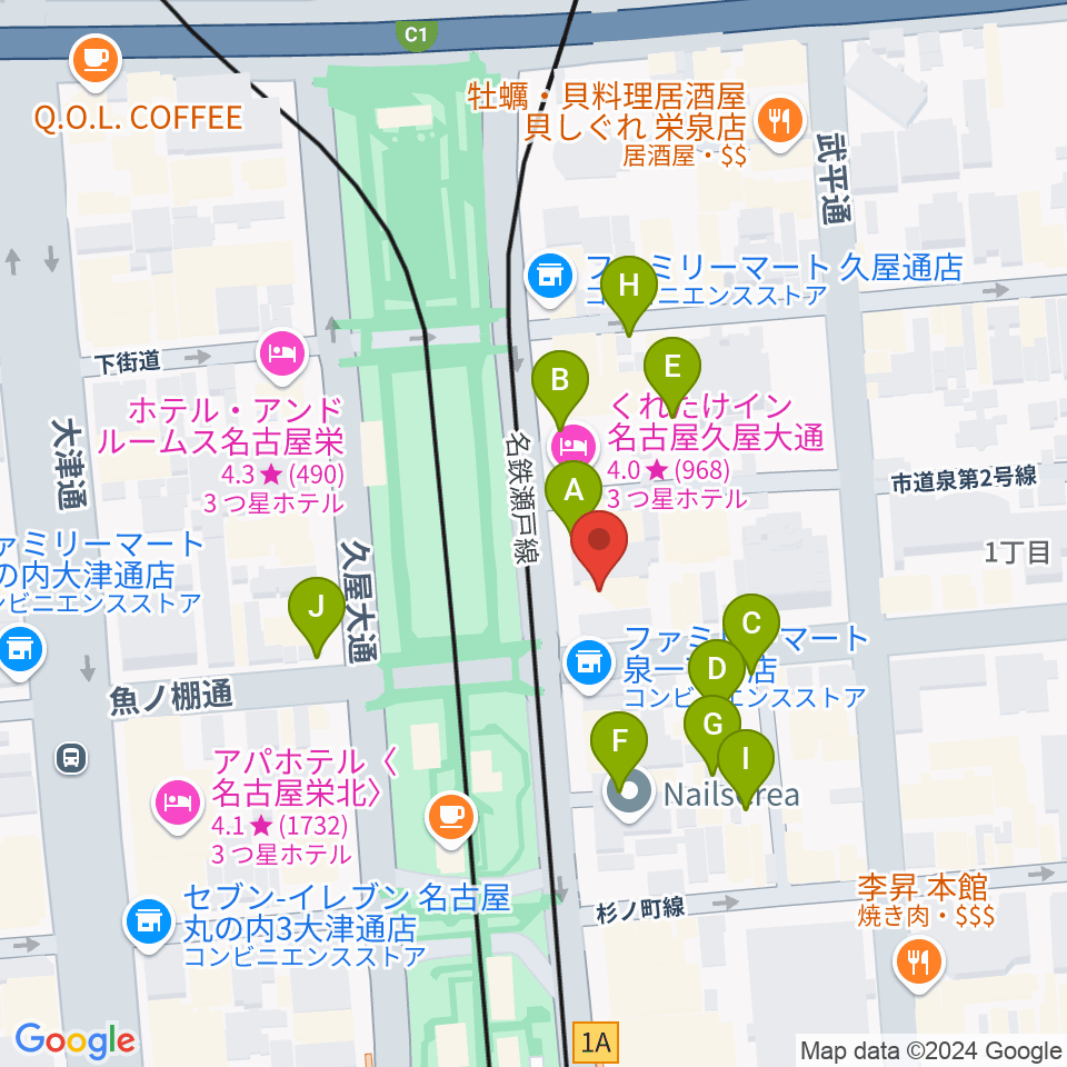 ポエポエ名古屋周辺の駐車場・コインパーキング一覧地図