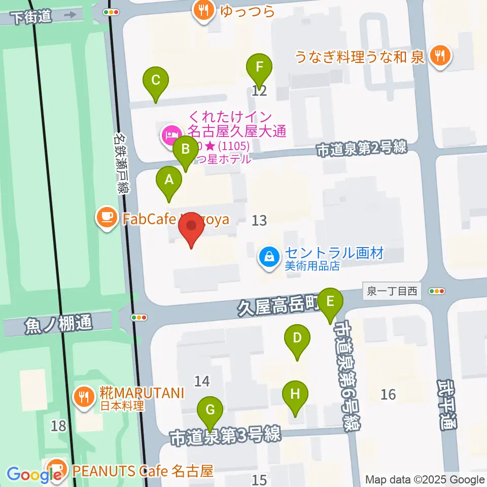 ポエポエ名古屋周辺の駐車場・コインパーキング一覧地図