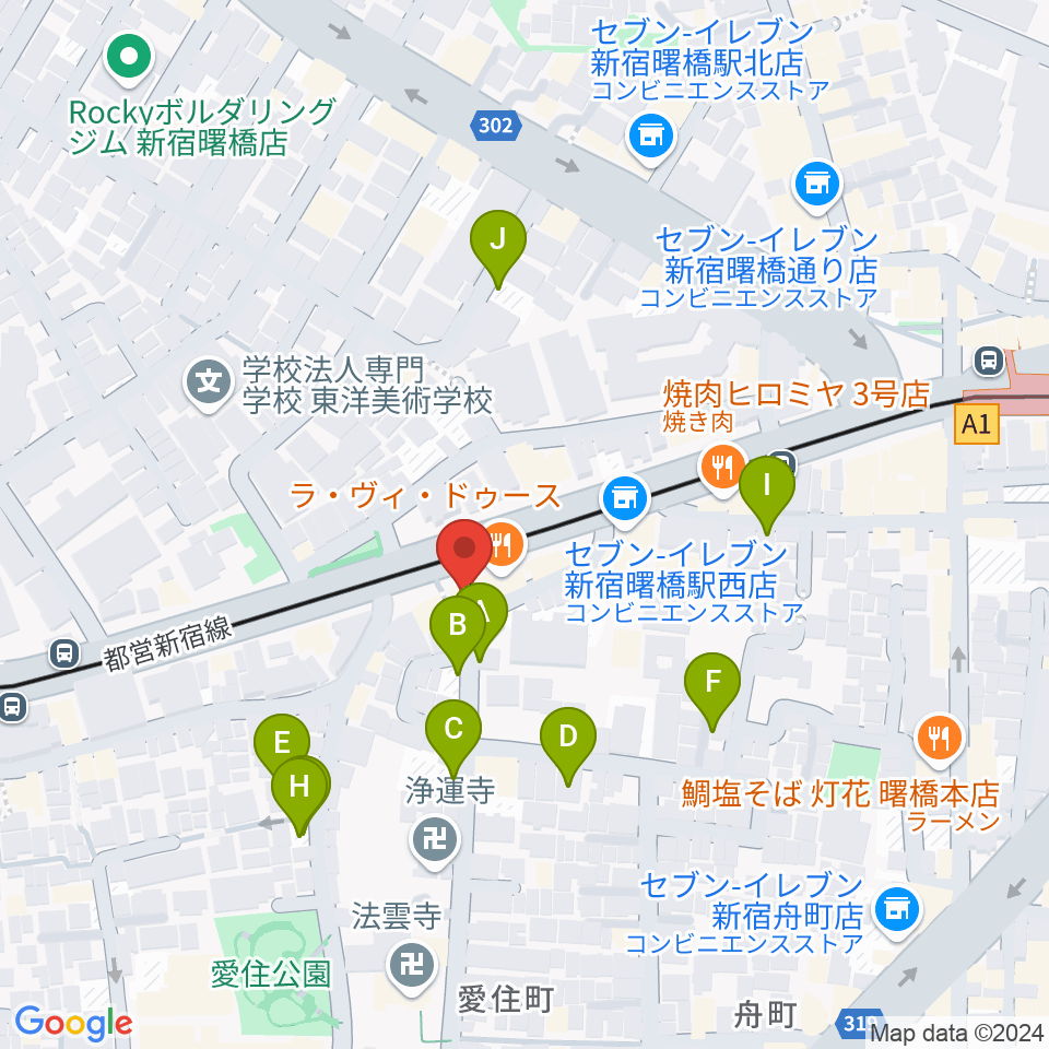 G'Seven Guitars周辺の駐車場・コインパーキング一覧地図