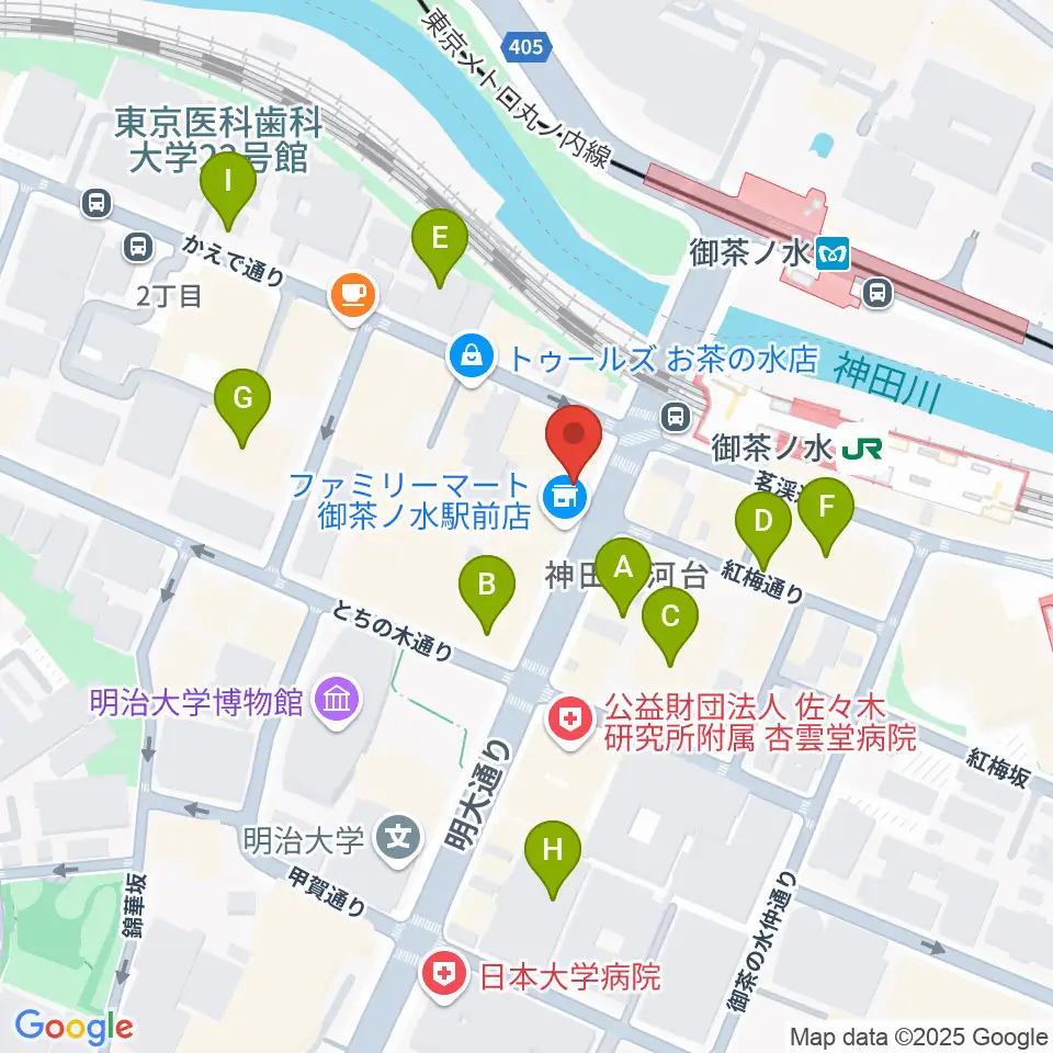 ギタープラネット・アコースティック＆ウクレレ館周辺の駐車場・コインパーキング一覧地図