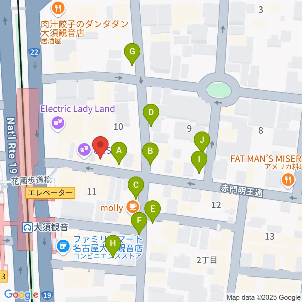 ギター&ベーステックGRACIAS周辺の駐車場・コインパーキング一覧地図