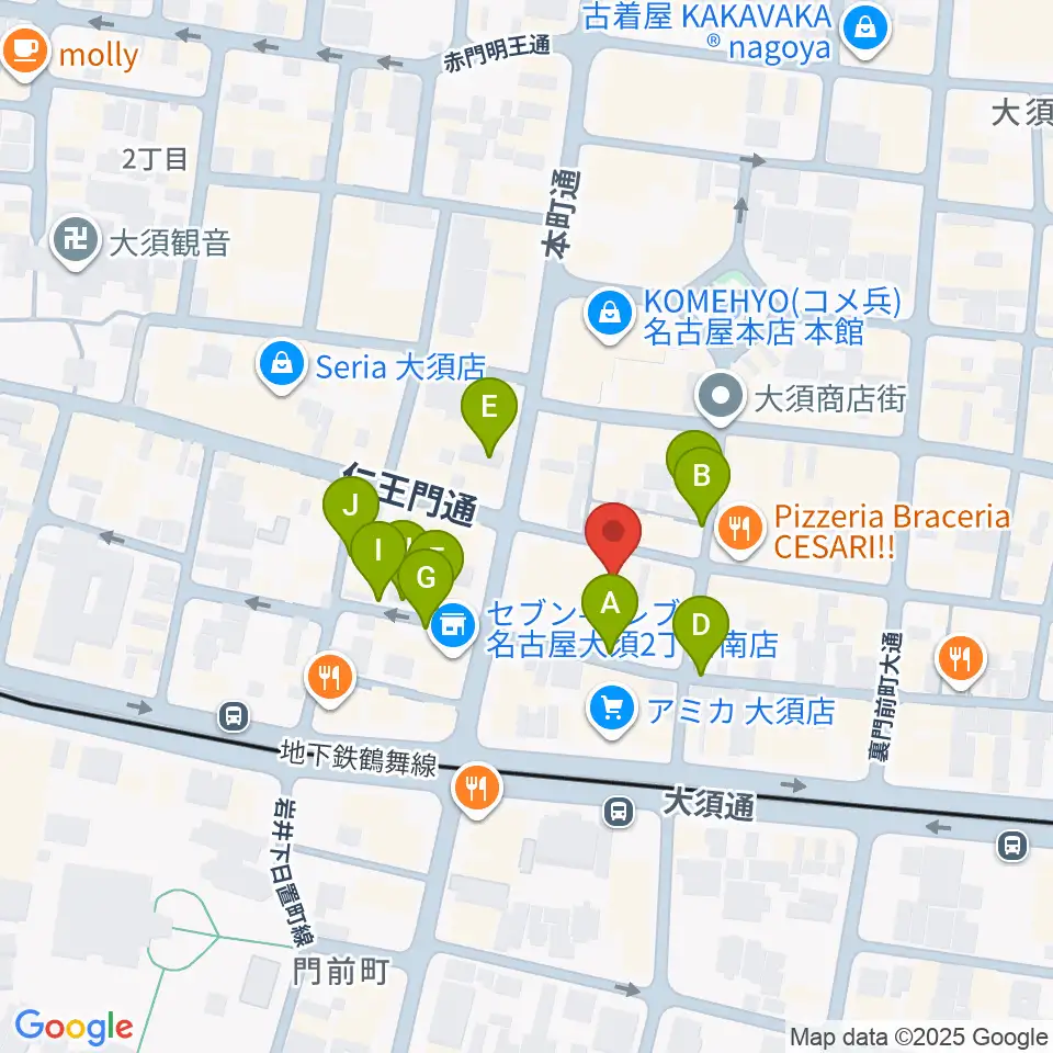 リアルスタンダード周辺の駐車場・コインパーキング一覧地図