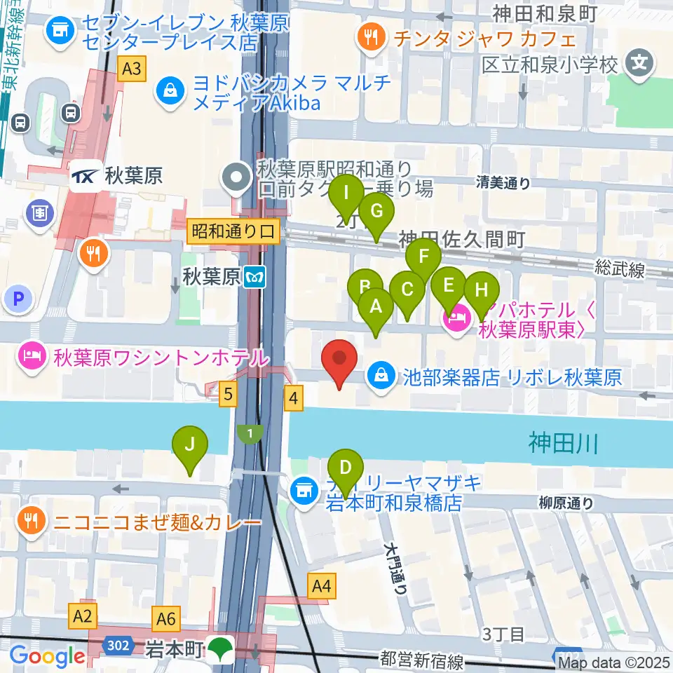 ドラムステーション・リボレ秋葉原周辺の駐車場・コインパーキング一覧地図