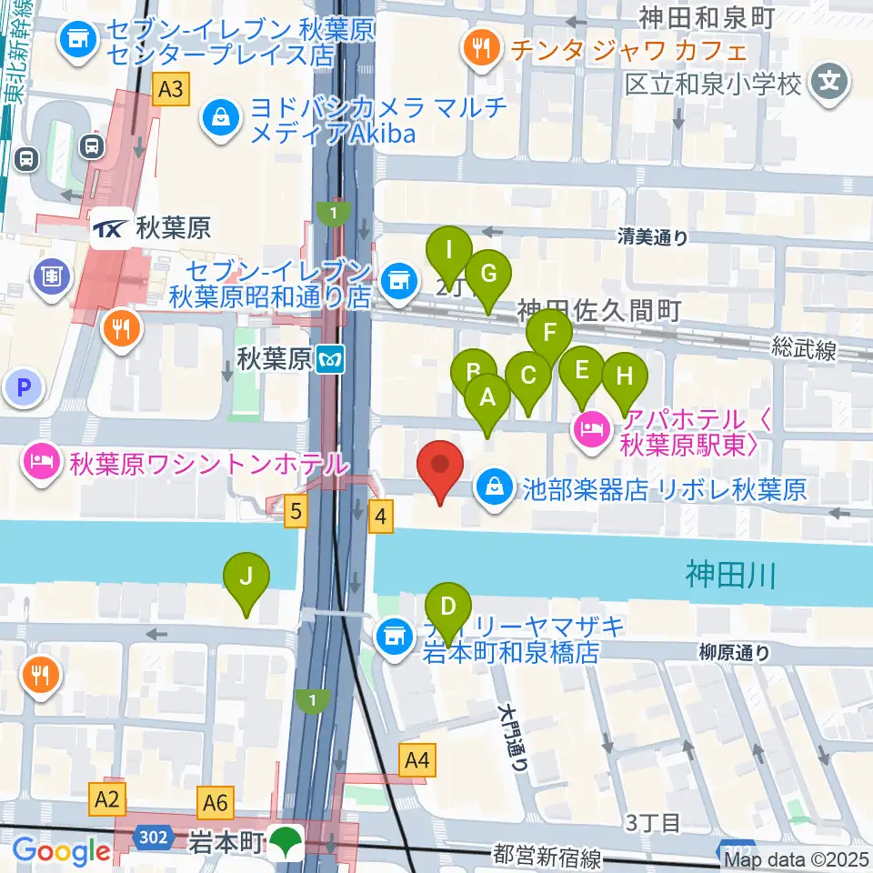 ドラムステーション・リボレ秋葉原周辺の駐車場・コインパーキング一覧地図