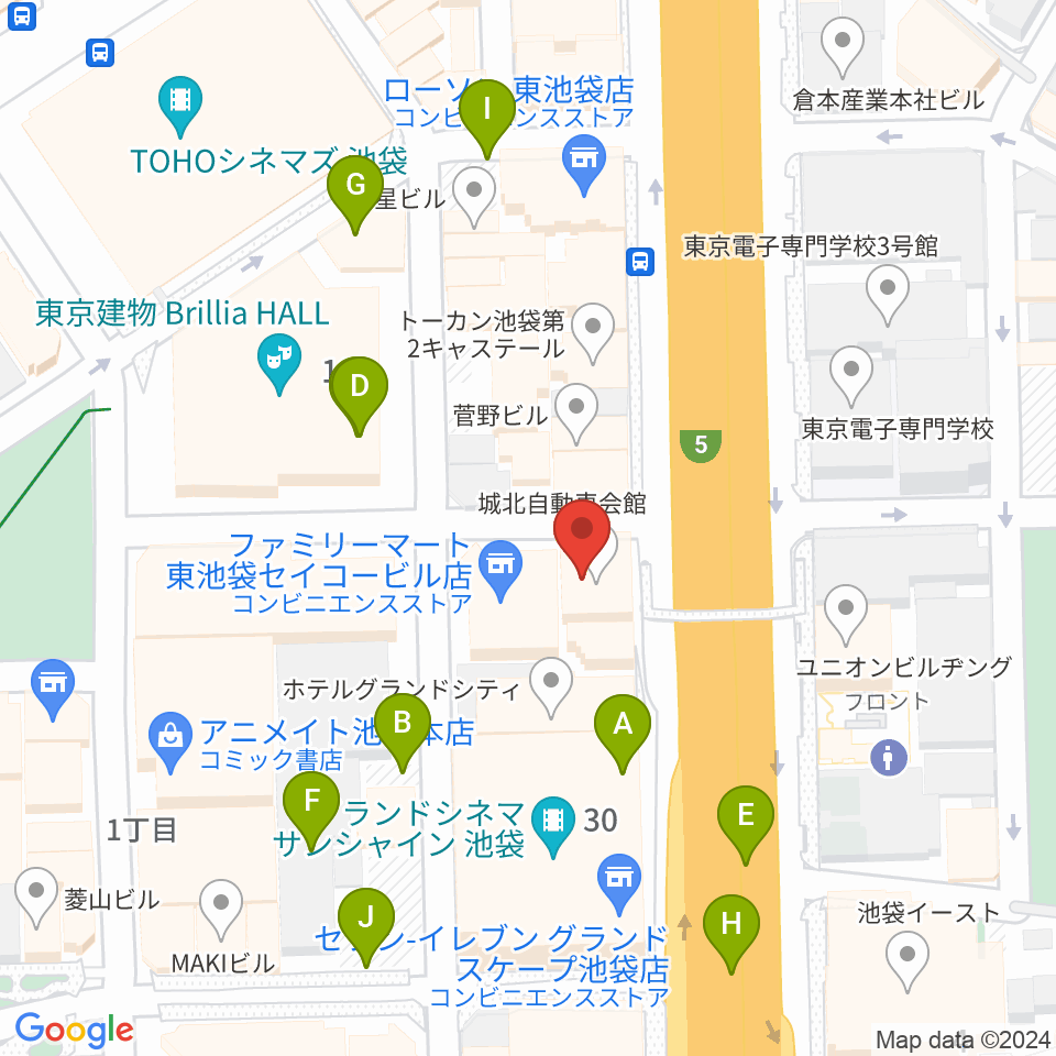 フジゲンカスタムハウス池袋周辺の駐車場・コインパーキング一覧地図