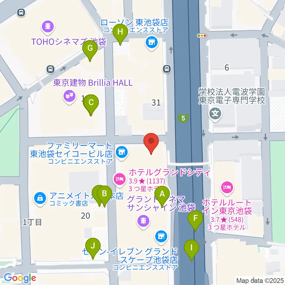 フジゲンカスタムハウス池袋周辺の駐車場・コインパーキング一覧地図