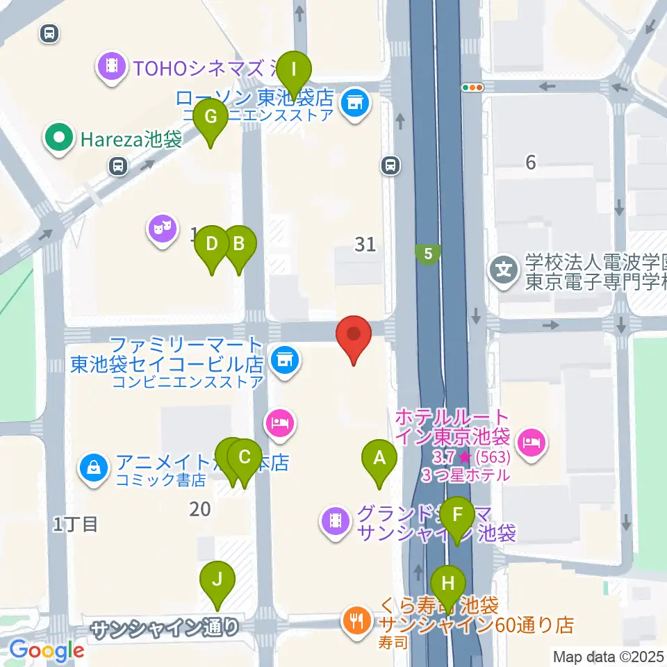 フジゲンカスタムハウス池袋周辺の駐車場・コインパーキング一覧地図
