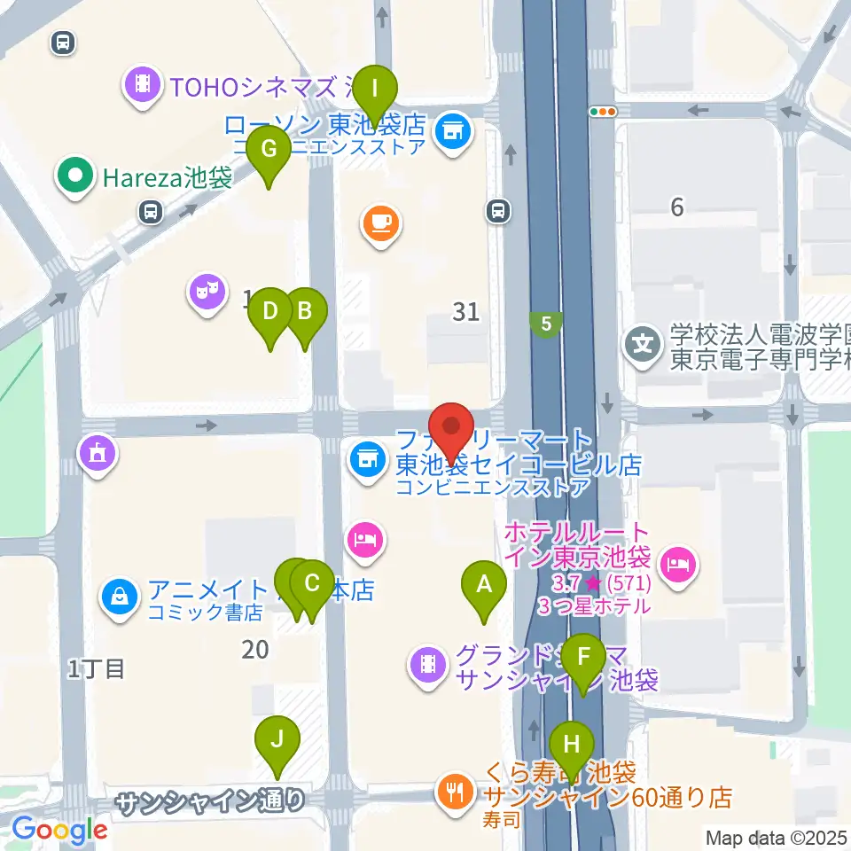 フジゲンカスタムハウス池袋周辺の駐車場・コインパーキング一覧地図