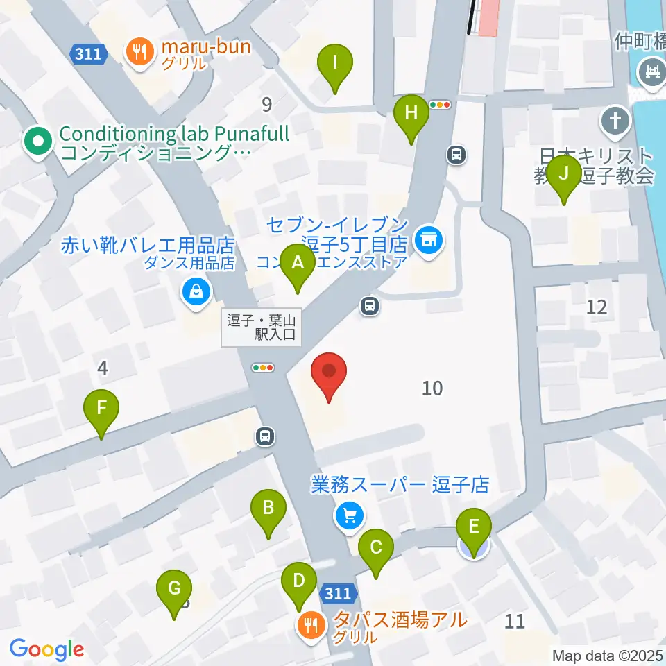 逗子教室 ヤマハミュージック周辺の駐車場・コインパーキング一覧地図