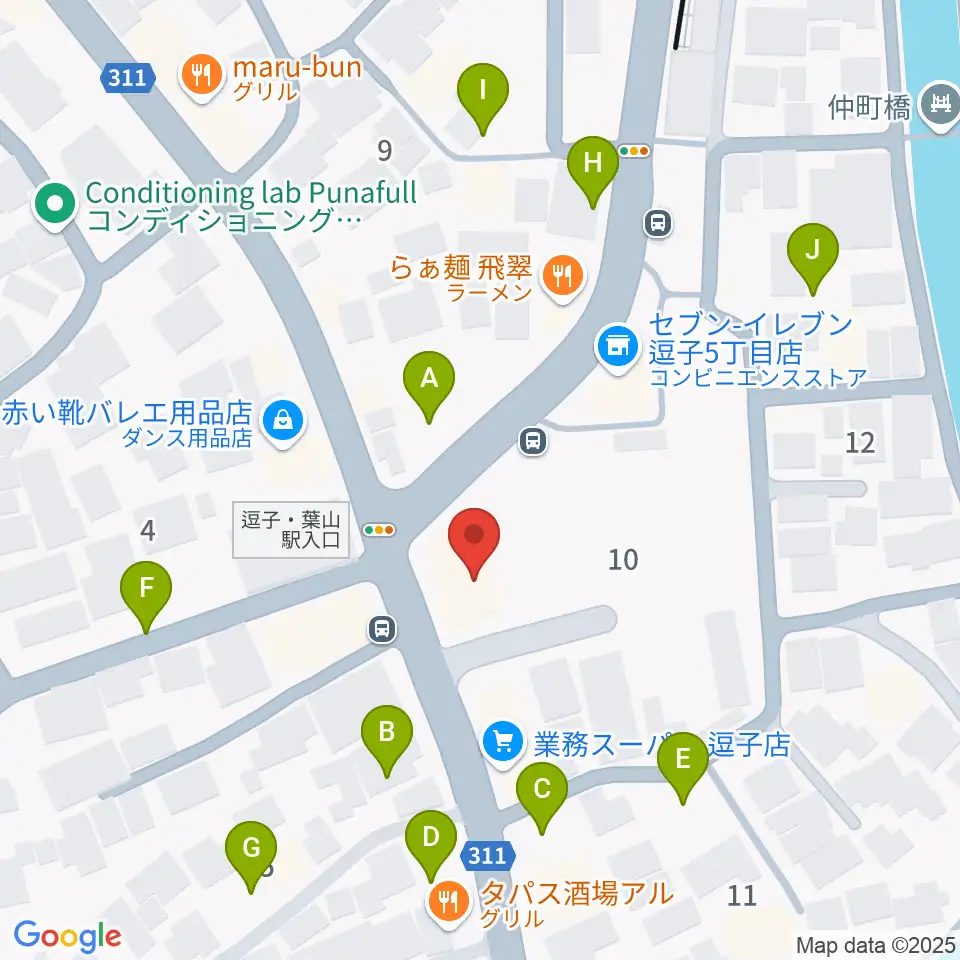 逗子教室 ヤマハミュージック周辺の駐車場・コインパーキング一覧地図