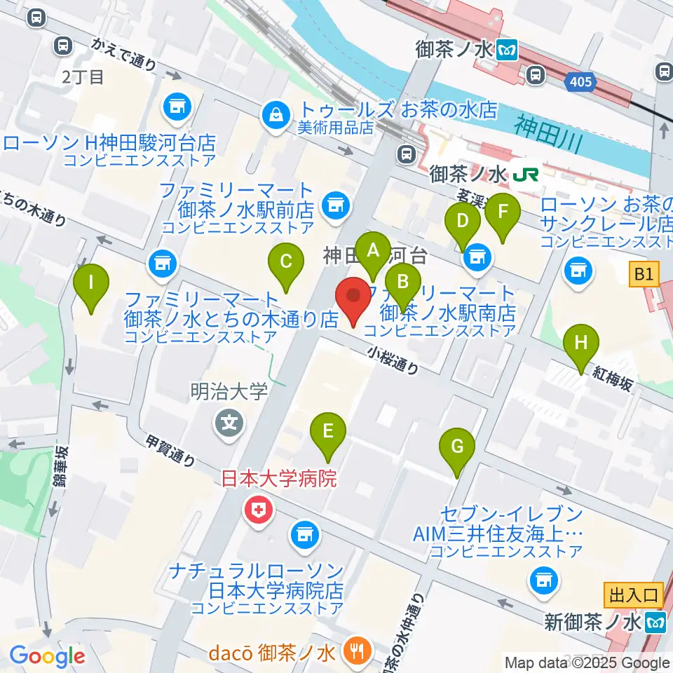 ESPギターワークショップ周辺の駐車場・コインパーキング一覧地図
