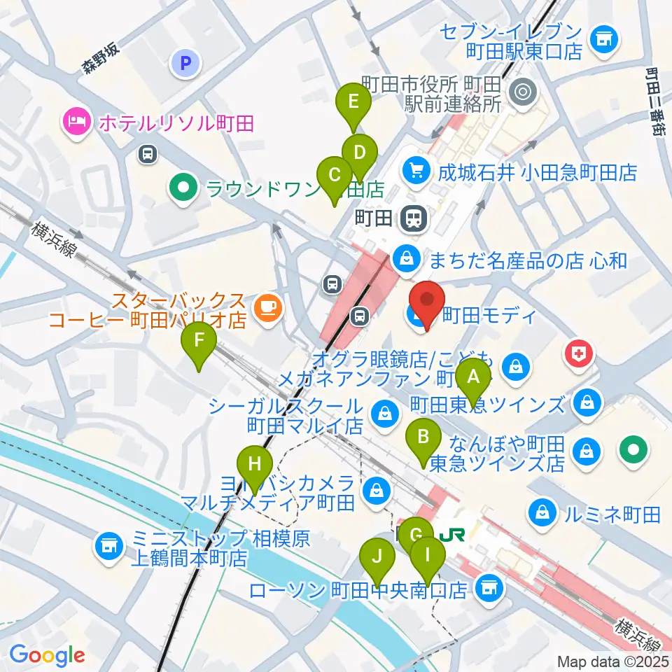 クロサワ楽器町田店周辺の駐車場・コインパーキング一覧地図