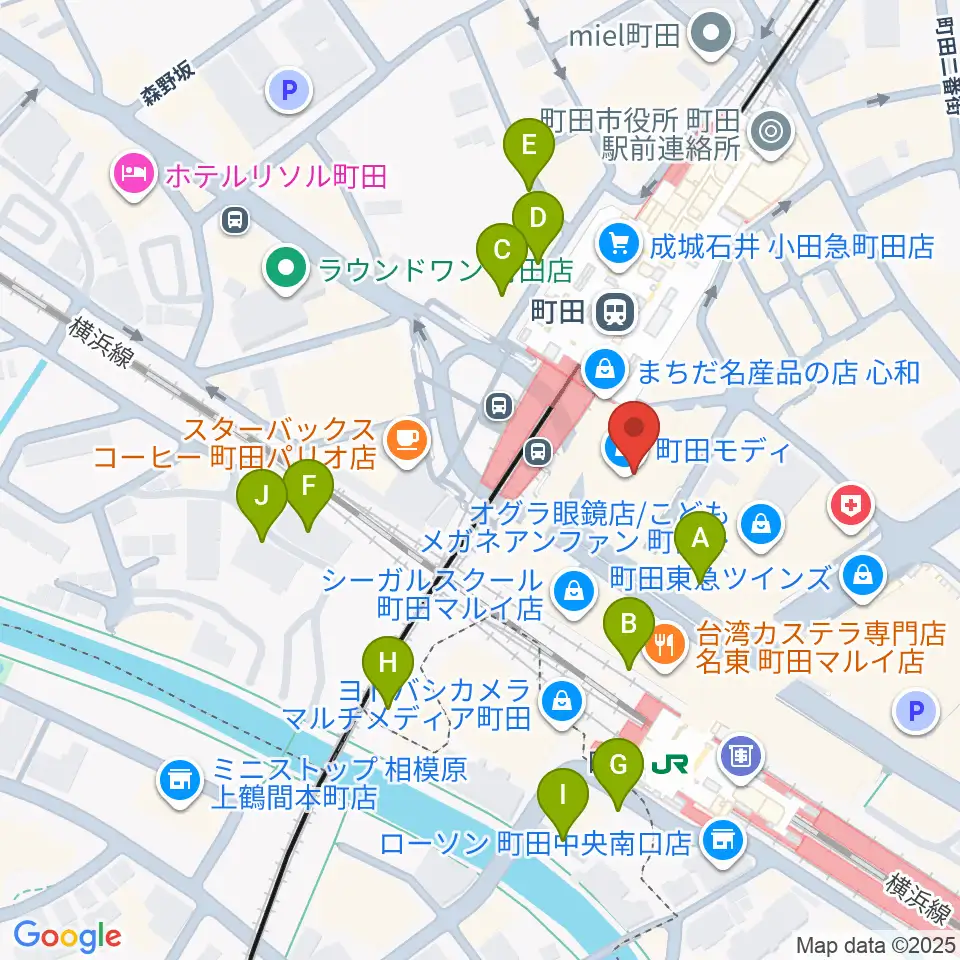 クロサワ楽器町田店周辺の駐車場・コインパーキング一覧地図