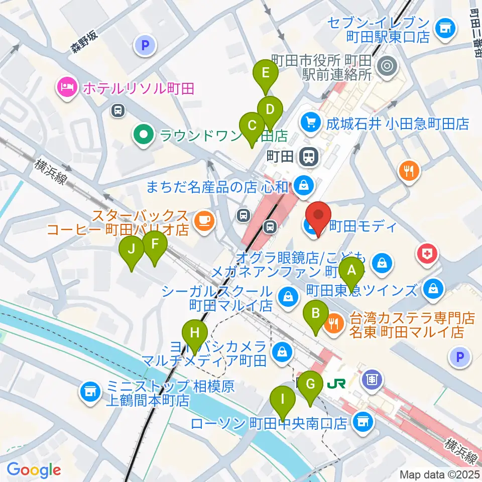 クロサワ楽器町田店周辺の駐車場・コインパーキング一覧地図