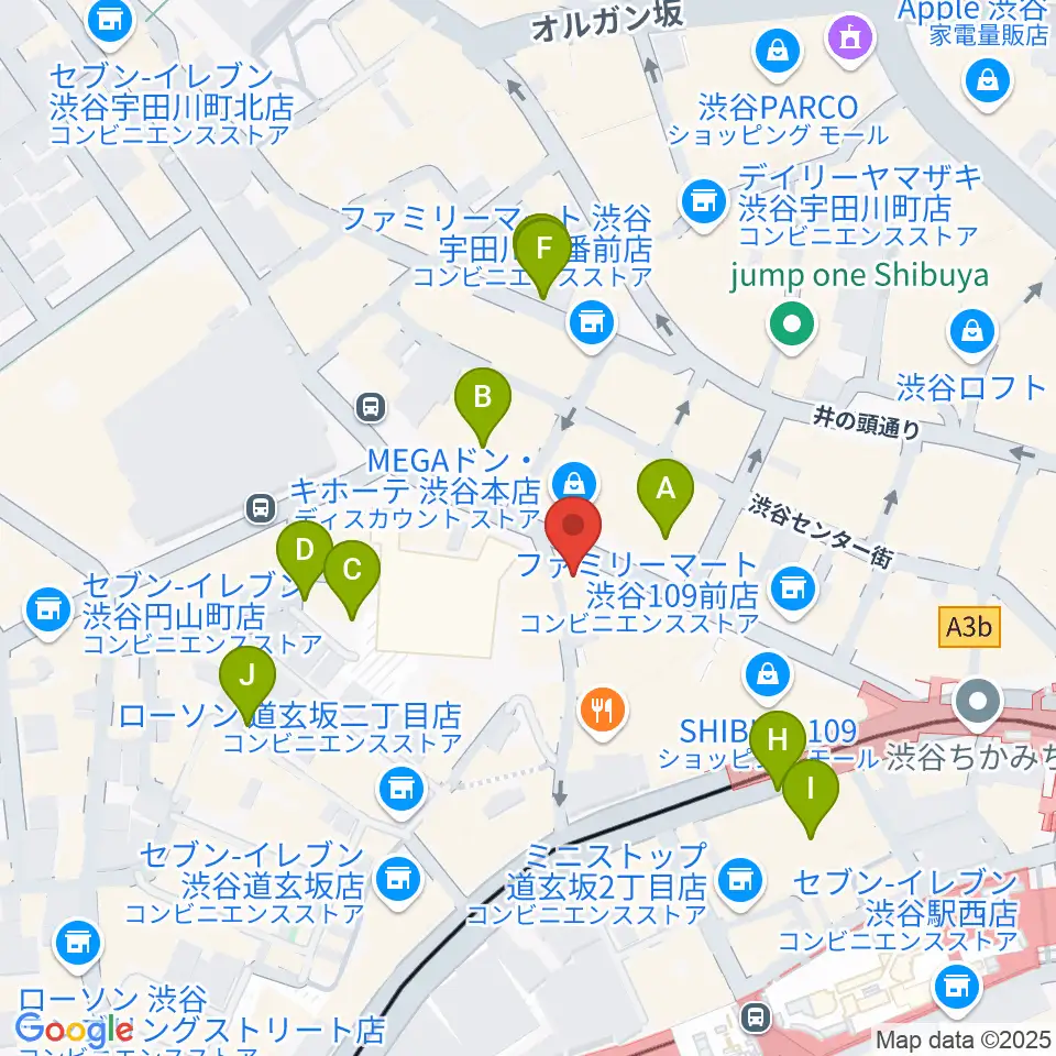 クロサワ楽器 G-CLUB SHIBUYA周辺の駐車場・コインパーキング一覧地図