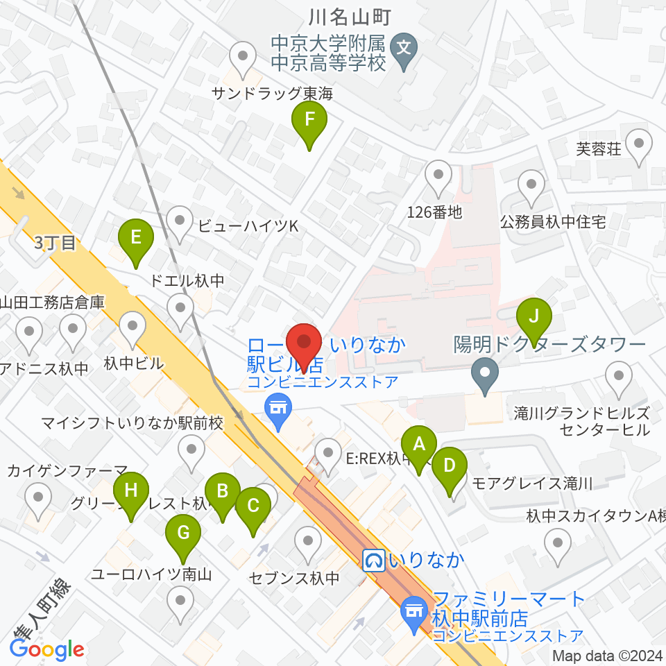 みどり楽器・名古屋周辺の駐車場・コインパーキング一覧地図