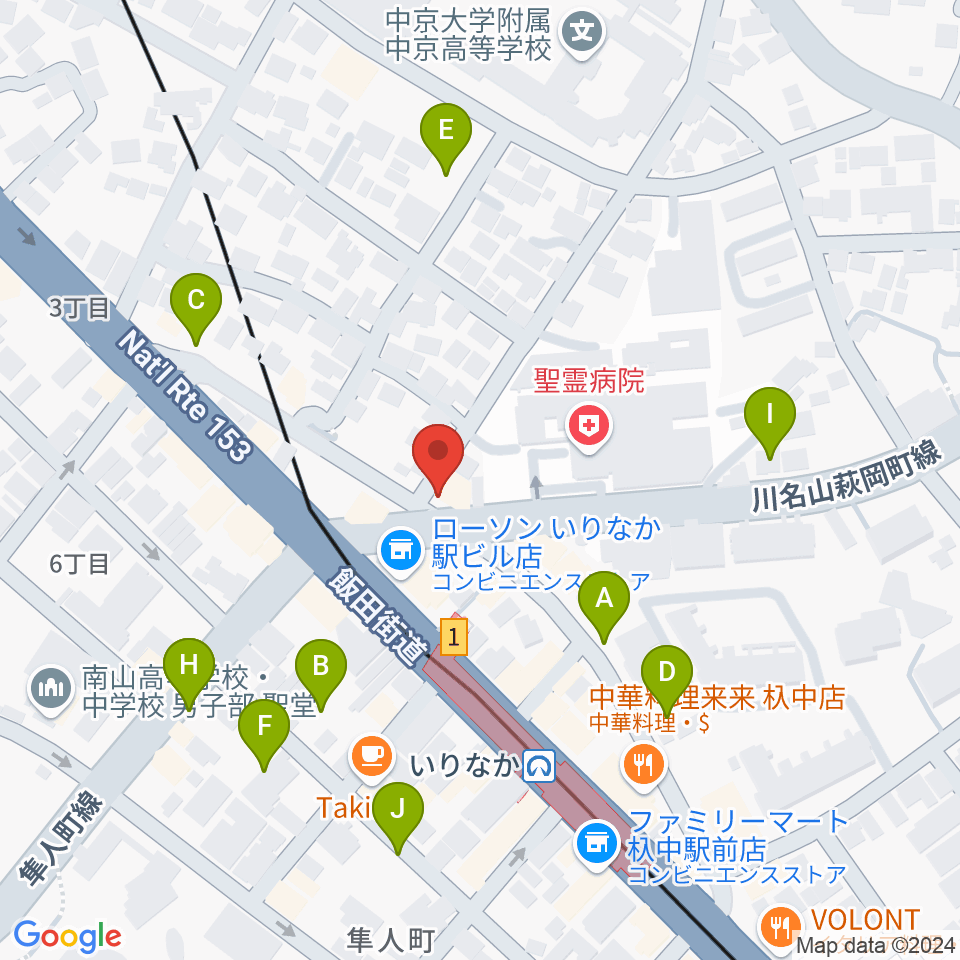 みどり楽器・名古屋周辺の駐車場・コインパーキング一覧地図