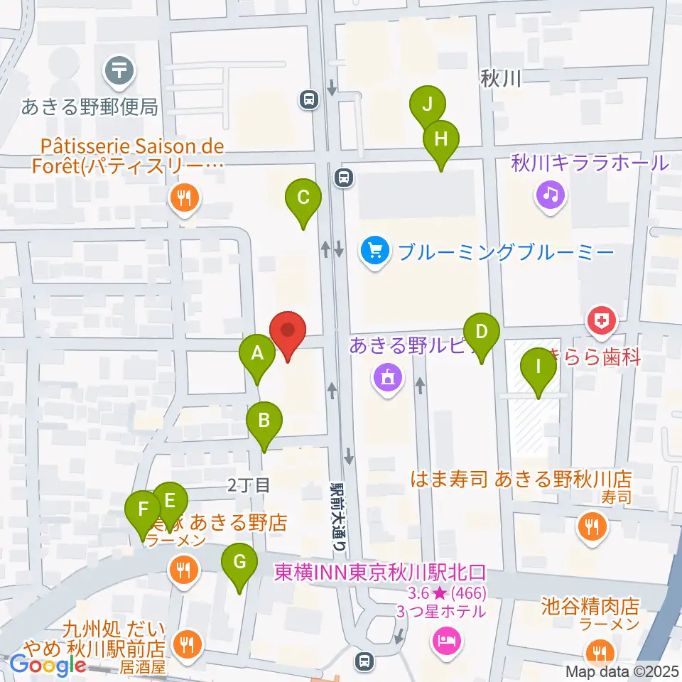 宮地楽器 あきる野センター周辺の駐車場・コインパーキング一覧地図