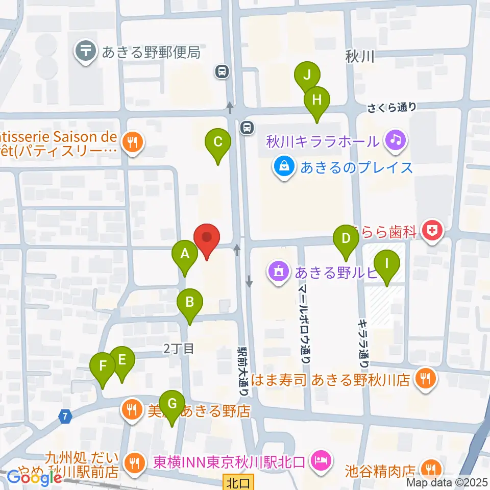 宮地楽器 あきる野センター周辺の駐車場・コインパーキング一覧地図