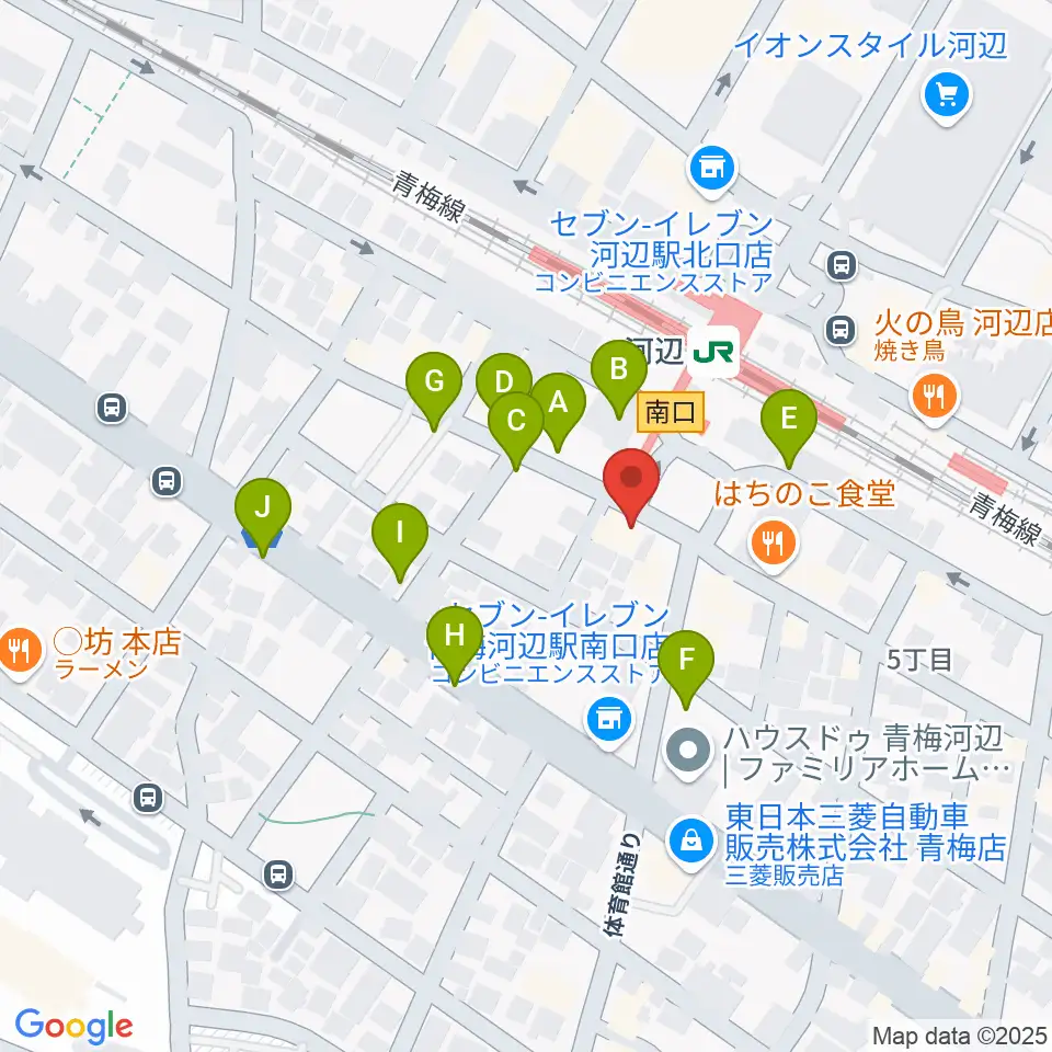 宮地楽器 河辺センター周辺の駐車場・コインパーキング一覧地図