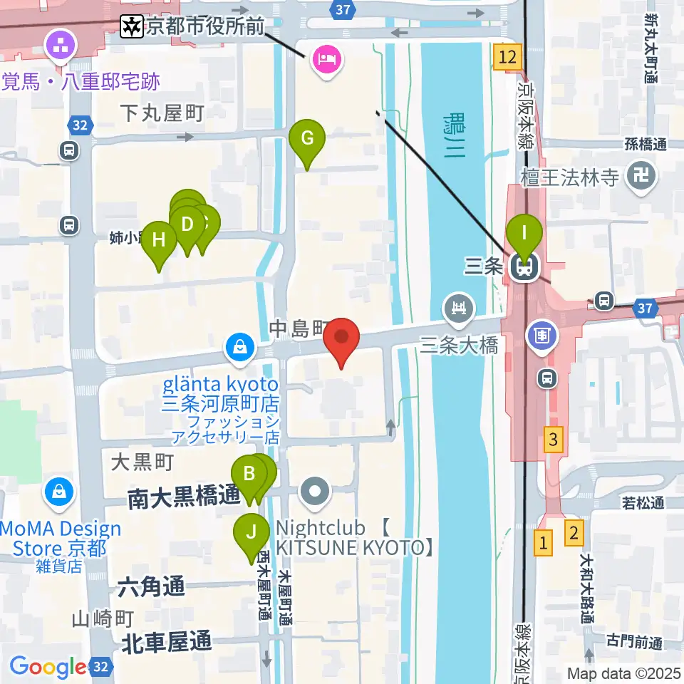 三条音楽院周辺の駐車場・コインパーキング一覧地図