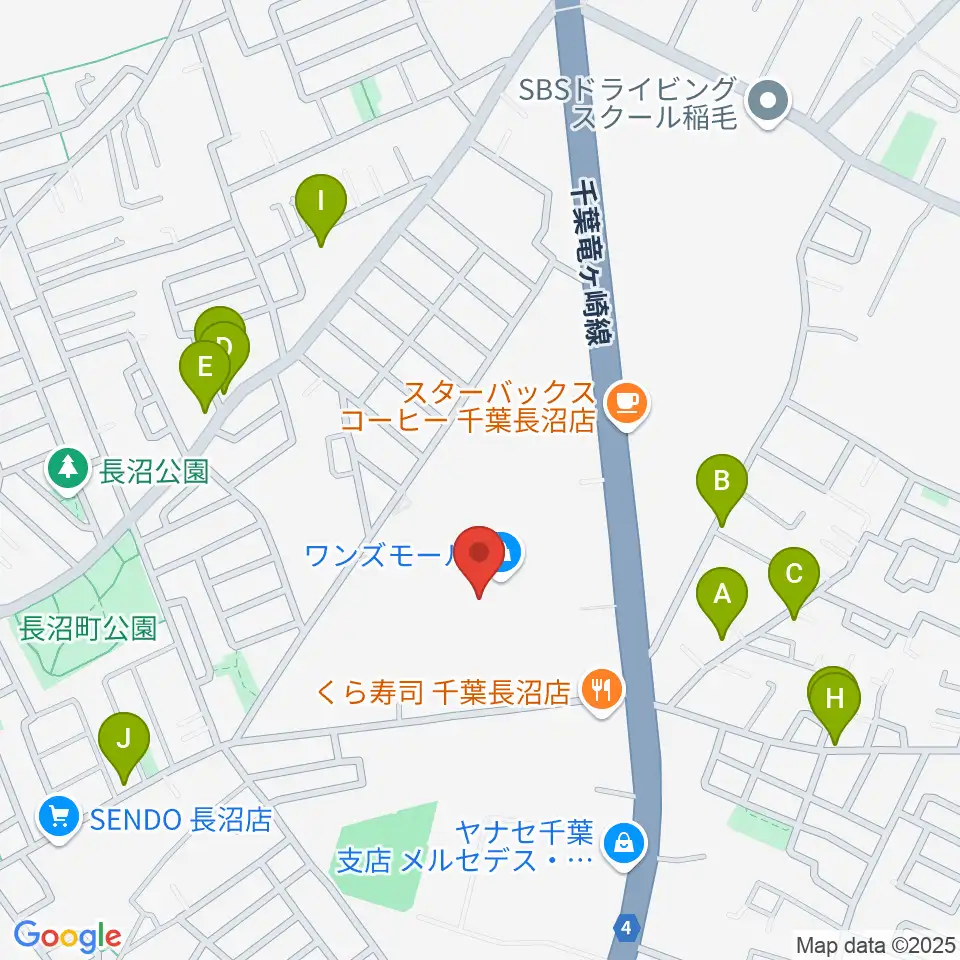 ワンズモールセンター ヤマハミュージック周辺の駐車場・コインパーキング一覧地図