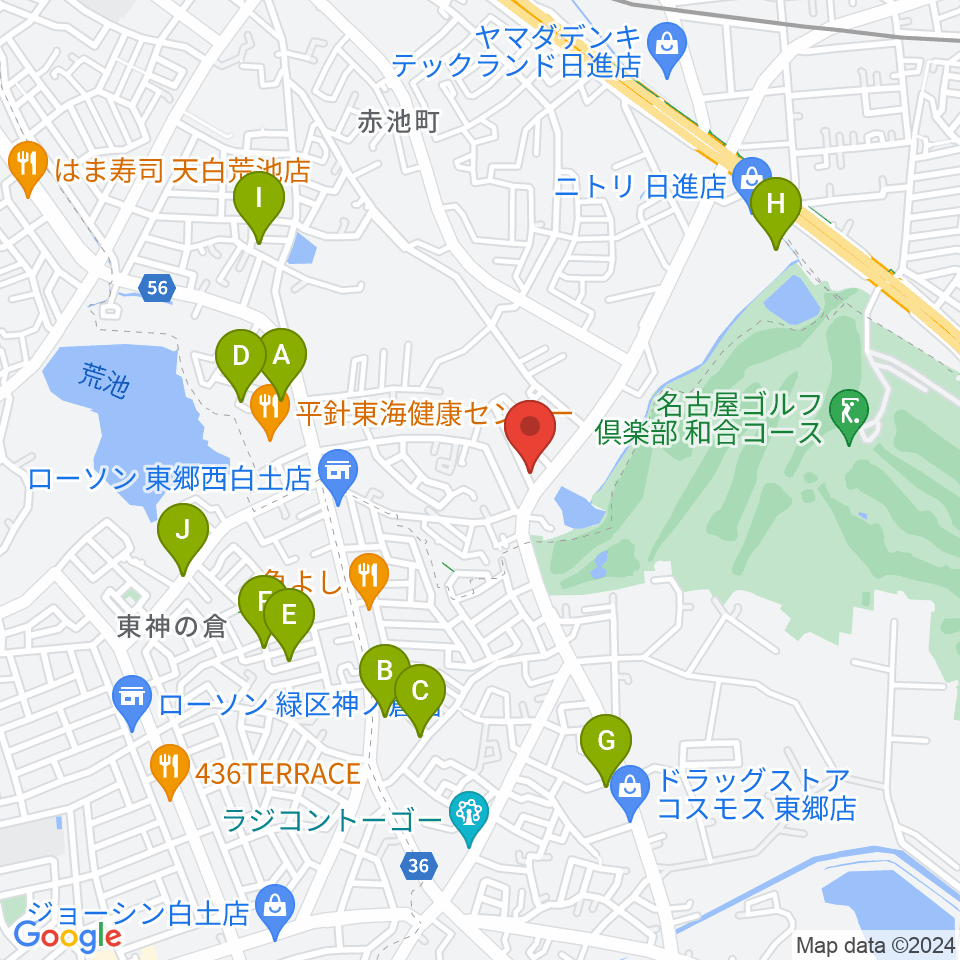 ポワンポワンスタジオ日進校周辺の駐車場・コインパーキング一覧地図