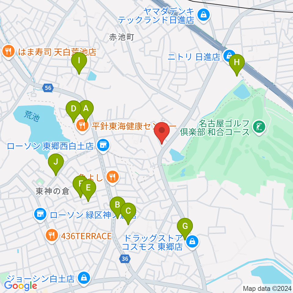 ポワンポワンスタジオ日進校周辺の駐車場・コインパーキング一覧地図