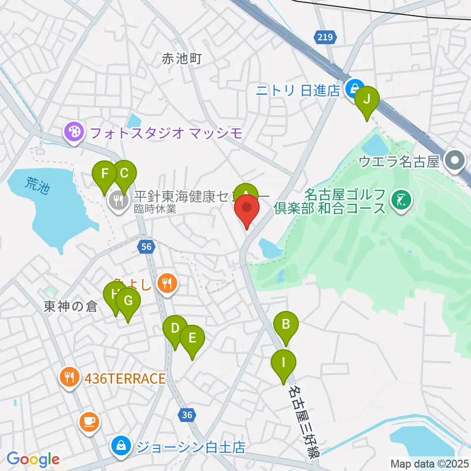 ポワンポワンスタジオ日進校周辺の駐車場・コインパーキング一覧地図
