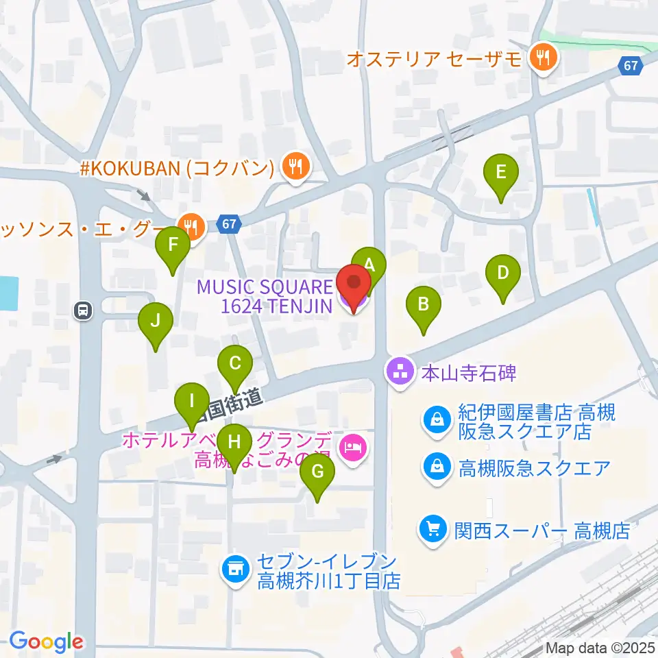 MUSIC SQUARE 1624 TENJIN周辺の駐車場・コインパーキング一覧地図