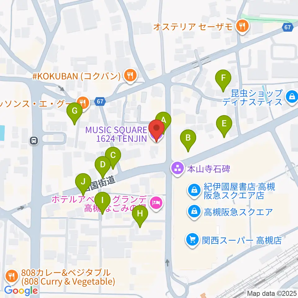 MUSIC SQUARE 1624 TENJIN周辺の駐車場・コインパーキング一覧地図