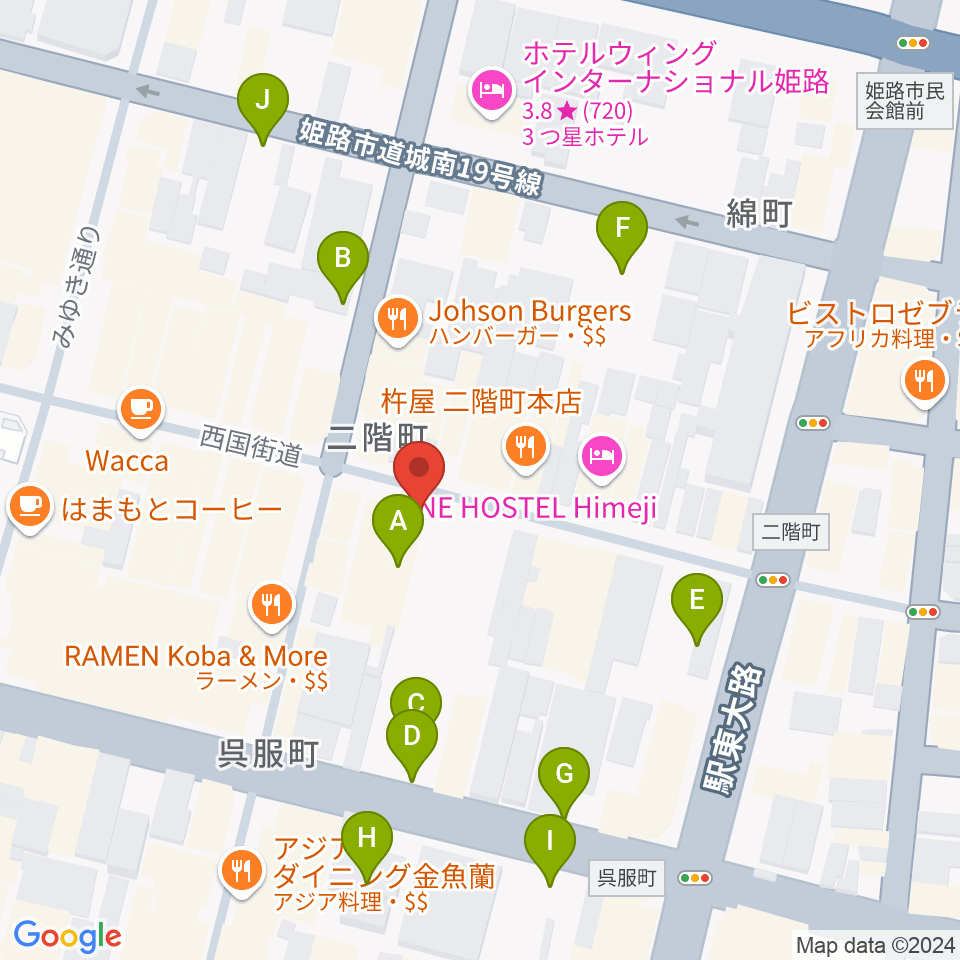 文化堂 姫路本店周辺の駐車場・コインパーキング一覧地図