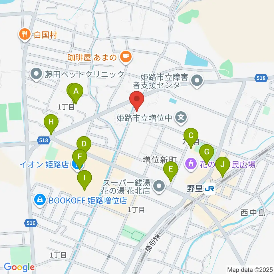文化堂 北姫路センター周辺の駐車場・コインパーキング一覧地図