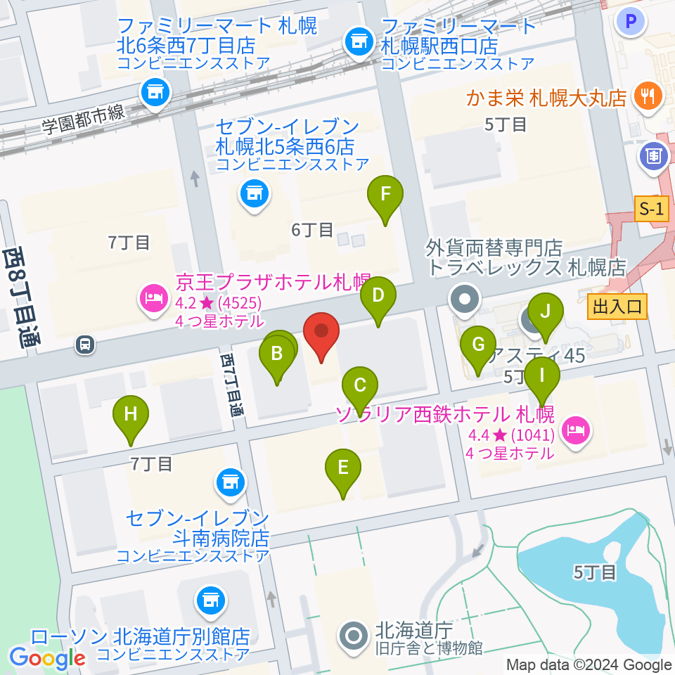 ヤマハミュージック 札幌店周辺の駐車場・コインパーキング一覧地図