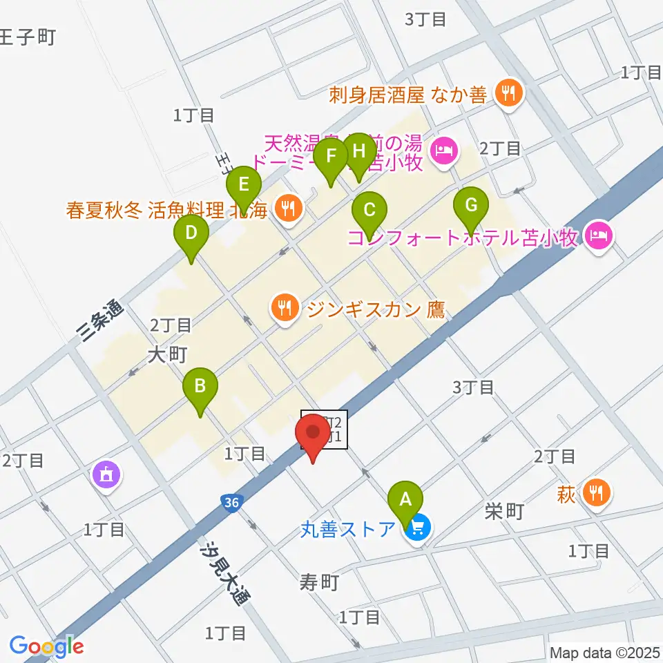 エルム楽器 苫小牧支店周辺の駐車場・コインパーキング一覧地図