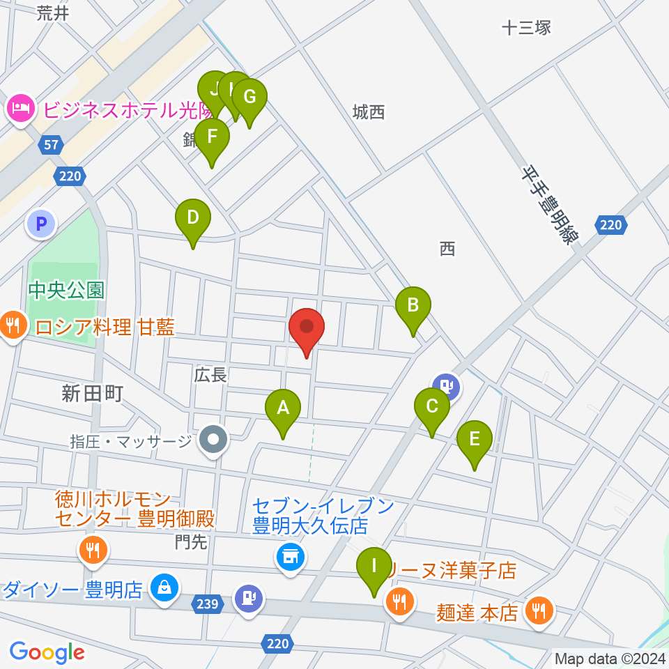 ミズノ弦楽器周辺の駐車場・コインパーキング一覧地図